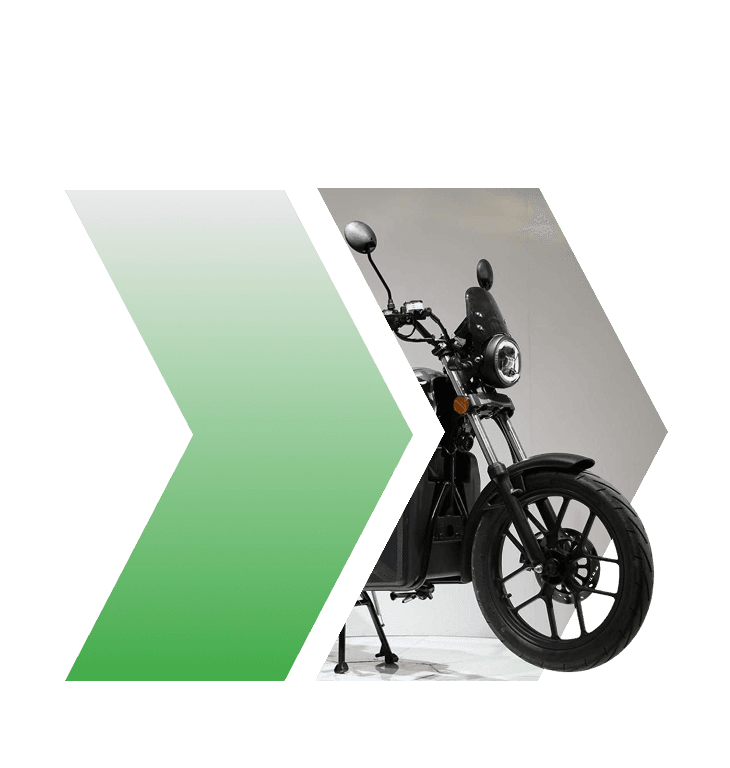 Terra electric bike with green chevrons