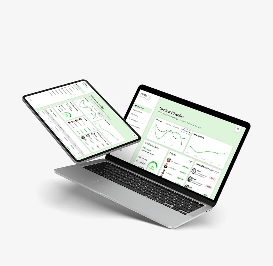 Terra platform dashboard on laptop and tablet
